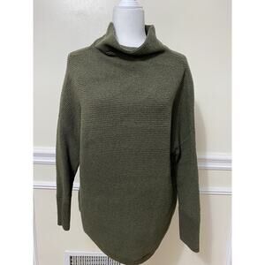 RDI Green Cozy Mock Neck Dolman Pullover Sweater size M women olive A003570
